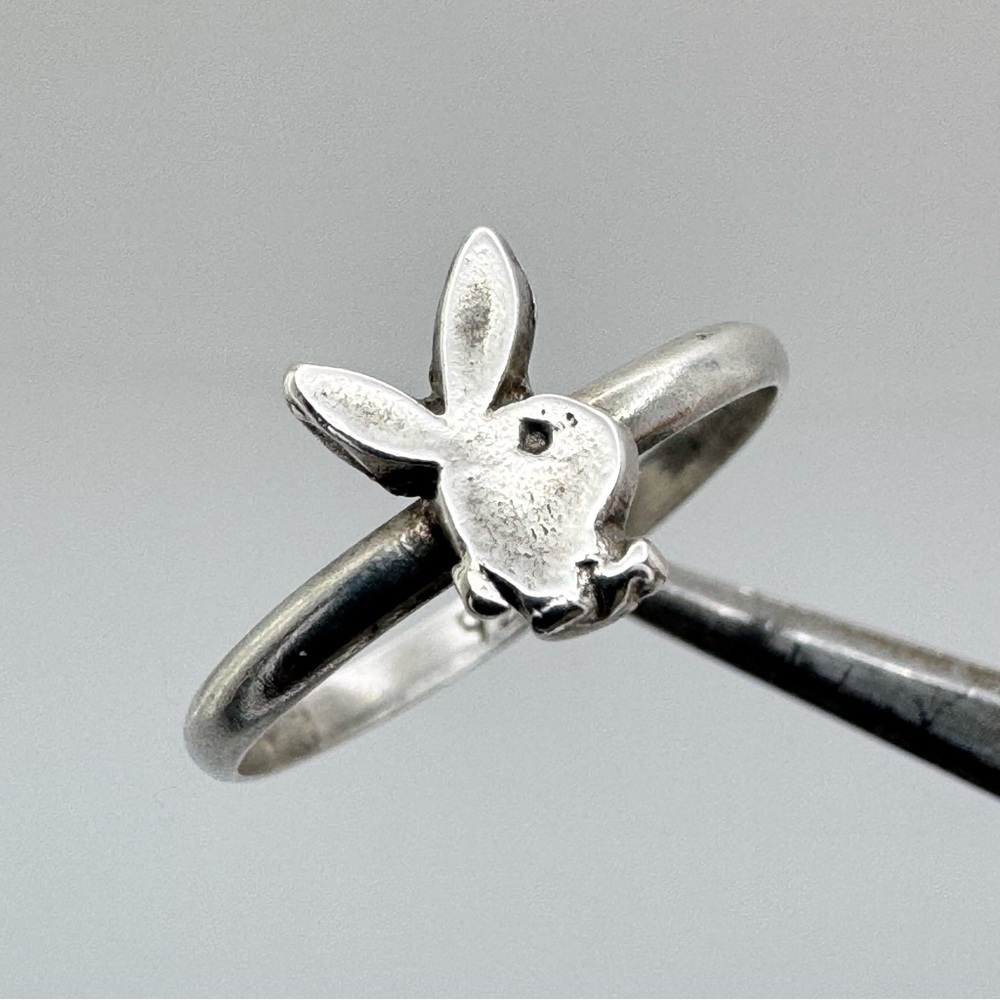 Sterling Silver 925 Bunny Ring Retro Minimalist Style Size 5